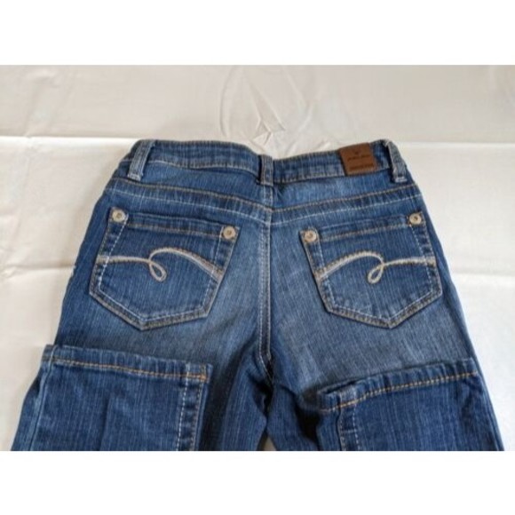 Justice Blue Denim Jeans Girls size 10R Capris Set of 3 Distressed Dark Wash - Picture 8 of 14